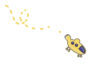 A yellow spaceship
